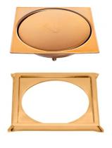 Ralo Click Inteligente P/ Piso + Porta Grelha Dourado 15x15