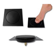 Ralo Click Inteligente Quadrado 10x10 Cm Preto