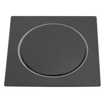 Ralo Click P/Banheiro Quadrado Preto Black 10x10 Veda Cheiro