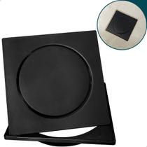 Ralo Click Preto Inox 15x15 E Porta Grelha De Plástico Quadrado Kit Banheiro Box Caixilho Suporte Ralo Tampa Caixa Sifon