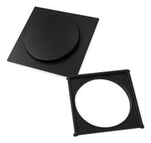 Ralo Click Quadrado 15x15 Preto Fosco Com Porta Grelha Ralo Click Quadrado 15x15 Preto Fosco Com Porta Grelha