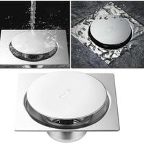 Ralo Click Up Inteligente Banheiro 10x10cm Inox Veda Cheiro Ralo Click Up Inteligente Banheiro 10x10cm Inox Veda Cheiro