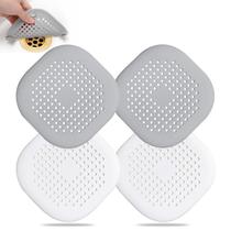Ralo coletor de cabelos de silicone quadrado Bovinde, kit com 4 unidades Ralo coletor de cabelos de silicone quadrado Bovinde, kit com 4 unidades
