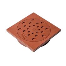 Ralo com Fecho e Porta Grelha 10x10cm Marrom