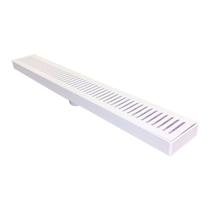 Ralo com Grelha Vazada Linear Banho Cozinha 7x52cm Branco Ralo com Grelha Vazada Linear Banho Cozinha 7x52cm Branco