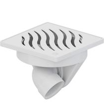 Ralo Com Saída Articulada Quadrado PVC Branco Para Escoamento Despejo Água Esgoto De 100X150mm Tigre