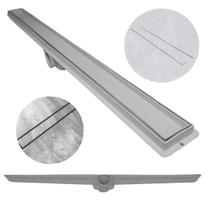 Ralo de Banheiro 5x80 Seca o Piso Oculto Invisível Plástico Cinza Saídas 40mm (5cm x 81cm) Ralo de Banheiro 5x80 Seca o Piso Oculto Invisível Plástico Cinza Saídas 40mm (5cm x 81cm)