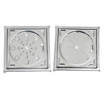 Ralo de Banheiro Abre Fecha 10cm Quadrado com Suporte Ralo de Banheiro Abre Fecha 10cm Quadrado com Suporte