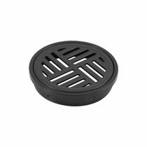 Ralo De Banheiro Com Porta Grelhas 10x10 Redondo Abs Preto