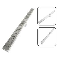 Ralo de Banheiro Linear Inox Polido Ondas 70cm x 5cm