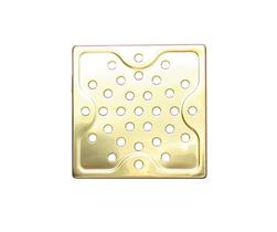 Ralo Dourado Quadrado Em Aço Inox 9,5X9,5Cm - By Fineza