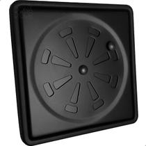 Ralo E Porta Grelha Preto Fosco Inox 10x10 Quadrado Kit Banheiro Tampa Abre e Fecha Rotativo Com Fecho Caixilho Suporte Grelha Tampa Caixa Sifonada