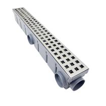Ralo Estreito Inox Quadros 6x50 Cocho De Escoamento Cinza