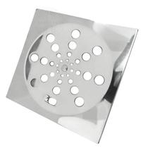 Ralo Giratória Banheiro 10x10cm Quadrado Cromado Suíte Master CasaGrande Mundial