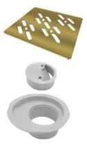 Ralo Grelha 10cm Quadrado GOLD - Ralo Linear