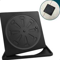 Ralo Grelha Abre e Fecha Com Caixilho 15x15 Preto Fosco Inox Porta Grelha Quadrado E Ralo Tampa Rotativa Com Fecho Kit Banheiro Grelha Caixa Sifonada