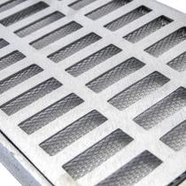 Ralo Grelha Alumínio 20x50 Pluvial Linear Com Aro + Tela Anti Inseto