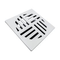 Ralo Grelha Anti-inseto Automático Inteligente Quadrado 15x15cm Banheiro Lavatório Branco Abs