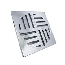 Ralo Grelha Anti-inseto Automático Inteligente Quadrado 15x15cm Banheiro Lavatório Cromado Abs