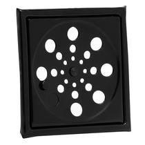Ralo Grelha Black Preto 10X10 Quadrado Com Caixilho Fecho Sistema Abre e Fecha Para Banheiro