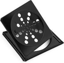 Ralo Grelha Black Preto 10x10 Quadrado Com Caixilho Fecho Sistema Abre E Fecha Para Banheiro - Um Novo Conceito.