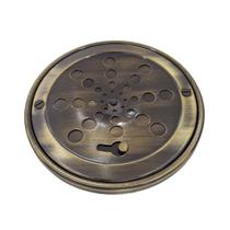 Ralo Grelha C/ Caixilho E Fechamento 15cm Redondo Latao Ouro Velho CCCF150QUOV