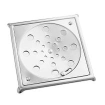 Ralo Grelha Giratória com Caixilho Quadrado Aço Inox 10x10cm