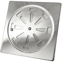 Ralo Grelha Inox 15x15cm Para Banheiro Tampa Rotativa Abre e Fecha Com Fecho Quadrado Caixa Sifonada 150mm