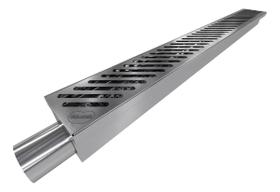 Ralo Grelha Inox Para Cozinha Industrial Linear Coletor 50CM