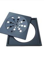 Ralo Grelha Inox Preto Black Banheiro C/ Caixilho Quadrado 15x15 C/ Fecho - SS Metais Ralo Grelha Inox Preto Black Banheiro C/ Caixilho Quadrado 15x15 C/ Fecho - SS Metais