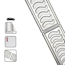 Ralo Grelha Linear 10x50cm Elite Anti Insetos Em Alumínio Com Aro De Fixação