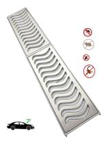 Ralo Grelha Linear 20x100 Com Aro De Fixação Alumínio Anti Insetos
