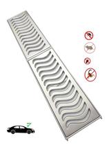 Ralo Grelha Linear 20x100cm Com Tela e Aro De Fixação Em Alumínio Escovado (2 peças de 20x50cm)