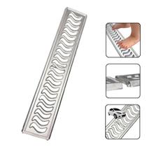 Ralo Grelha Linear Elite 10x100cm Em Alumínio Reforçada Aro De Fixação Caixilho(kit 2 peças de 10x50cm)