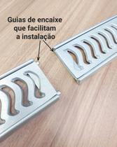 Ralo grelha linear elite 8x100cm aluminio c/aro (2pc 8x50cm)