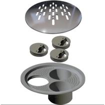 Ralo Grelha P/Caixa Sifonada Redonda Inox Polida Linear 15X15Cm Ralo Grelha P/Caixa Sifonada Redonda Inox Polida Linear 15X15Cm