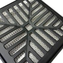 Ralo Grelha Pluvial 20x20 Concava Alumínio Preto Fosco com Tela Anti Escorpião e Suporte Ralo Grelha Pluvial 20x20 Concava Alumínio Preto Fosco com Tela Anti Escorpião e Suporte