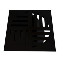 Ralo Grelha Quadrada Com Fecho Automático Preto 15cm Estrela