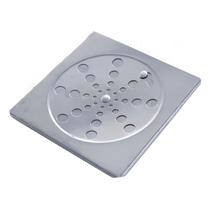 Ralo Grelha Quadrado Em Inox Com Fecho Para Banheiro