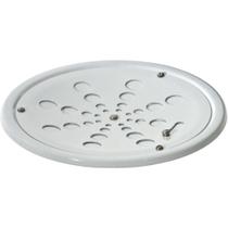 Ralo Grelha Redonda Branca 10cm Com Caixilho - ESTILMAX Ralo Grelha Redonda Branca 10cm Com Caixilho - ESTILMAX