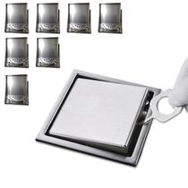 Ralo Inivisivel 15x15 Oculto Kit 7 Uni Inox Anti Odor Inseto Casa Banheiro Lavabo Varanda Cozinha Resistente Seguro Ralo Inivisivel 15x15 Oculto Kit 7 Uni Inox Anti Odor Inseto Casa Banheiro Lavabo Varanda Cozinha Resistente Seguro