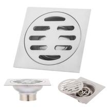 Ralo Inox 10x10 Banheiro Lavabo Anti Inseto Anti Odor Quintal Varanda Garagem Rapido Escoamento Resistente Seguro