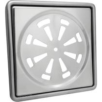 Ralo Inox 10x10 E Caixilho Porta Grelha Inox 304 Kit Banheiro Suporte Ralo Quadrado 10cm Tampa Caixa Sifonada Box Lavabo Ralo para Quintal Lavanderia