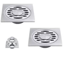 Ralo Inox 10x10 Kit 2 unidades Lavabo Banheiro Resistente Grande Escoamento Resistente Seguro Ralo Inox 10x10 Kit 2 unidades Lavabo Banheiro Resistente Grande Escoamento Resistente Seguro