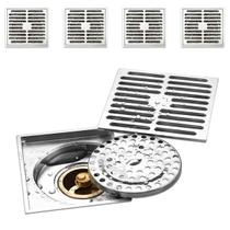 Ralo Inox 10x10 Kit 4 Uni Anti Odor Anti Inseto Banheiro Lavabo Cozinha Varanda Quintal Resistente Ralo Inox 10x10 Kit 4 Uni Anti Odor Anti Inseto Banheiro Lavabo Cozinha Varanda Quintal Resistente