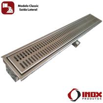 Ralo Inox Classic com Saída Lateral - Inox 304 - 50x20x08 cm