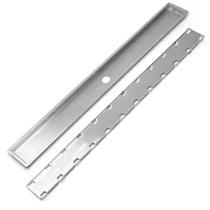 Ralo inox clean 130x8 cm com tampa invisível c/ 1 saída central vertical