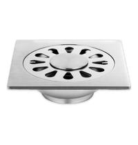 Ralo Inox Grelha Quadrado 10x10cm 2MM Espessura Drenagem Para Banheiro Aço SUS201