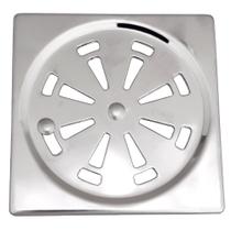 Ralo Inox P/ Banheiro Abre/Fecha Flvx Hidro 10x10cm Ralo Inox P/ Banheiro Abre/Fecha Flvx Hidro 10x10cm