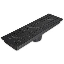 Ralo Inox Preto Pluvial modelo 15x50 com Coletor Saída Tubo 100mm e Tela Anti Insetos e Escorpiões - Ficone Decor Ralo Inox Preto Pluvial modelo 15x50 com Coletor Saída Tubo 100mm e Tela Anti Insetos e Escorpiões - Ficone Decor